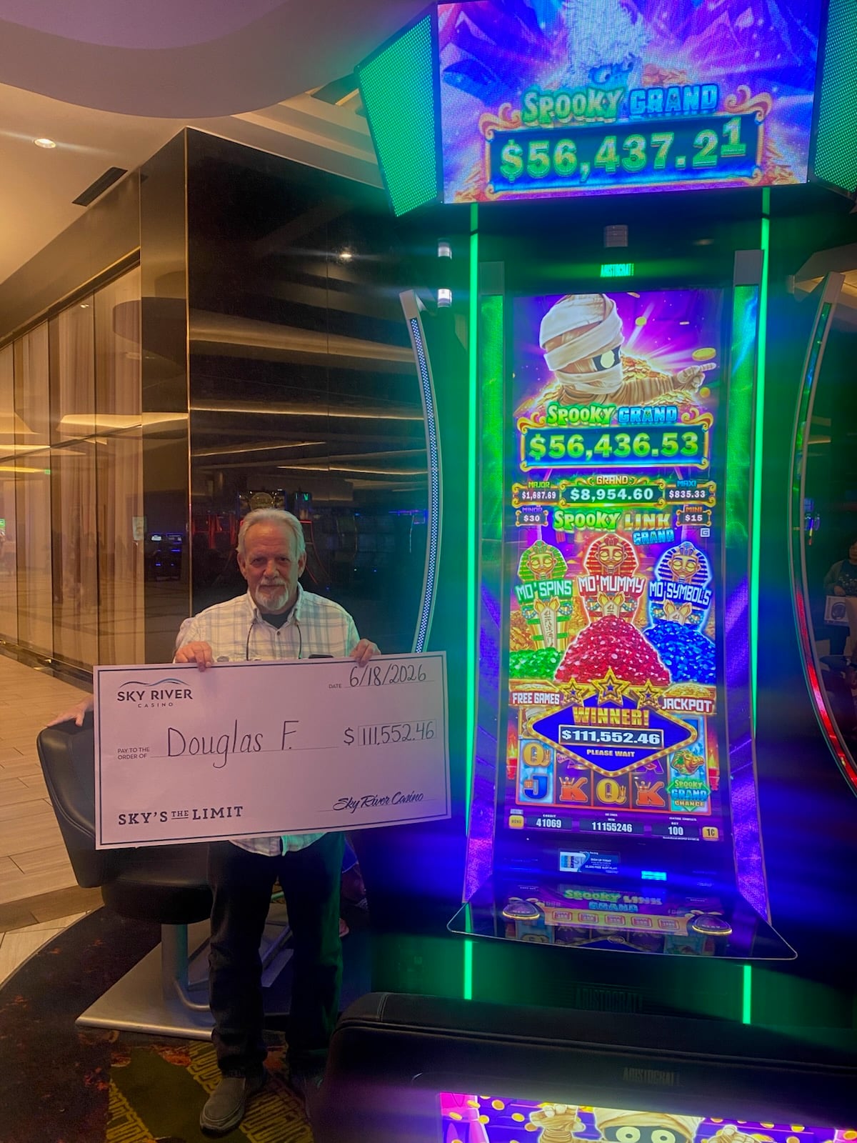 Rio Vista Resident Wins $111,552 Jackpot On Spooky Link Grand Slot Game At Sky River Casino